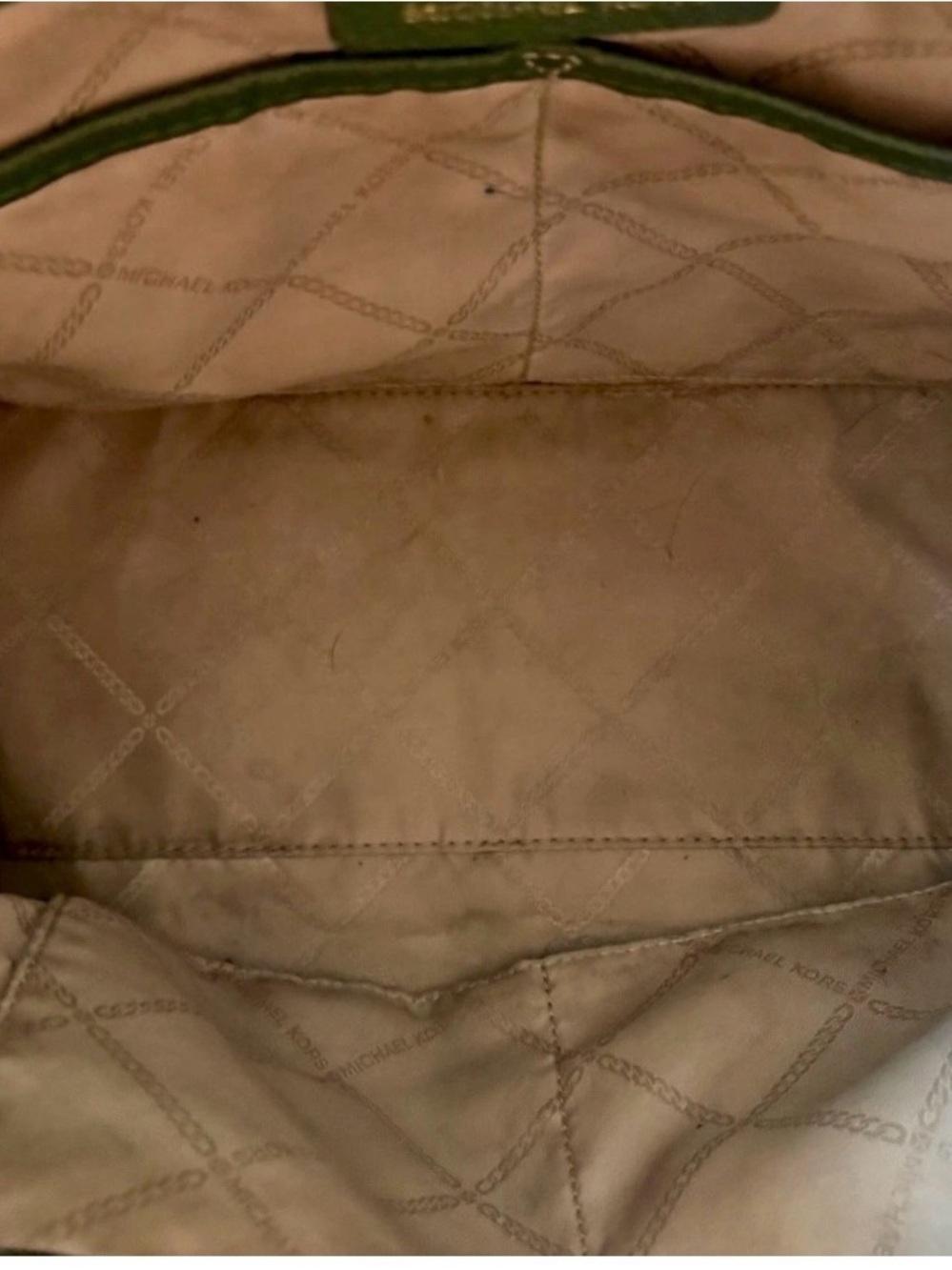 Michael Kors Forest Green Pebbled Leather Tote with Gold Hardware - Picture 7 of 15
